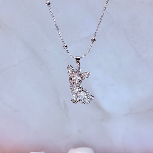 silver ulani puppy necklace