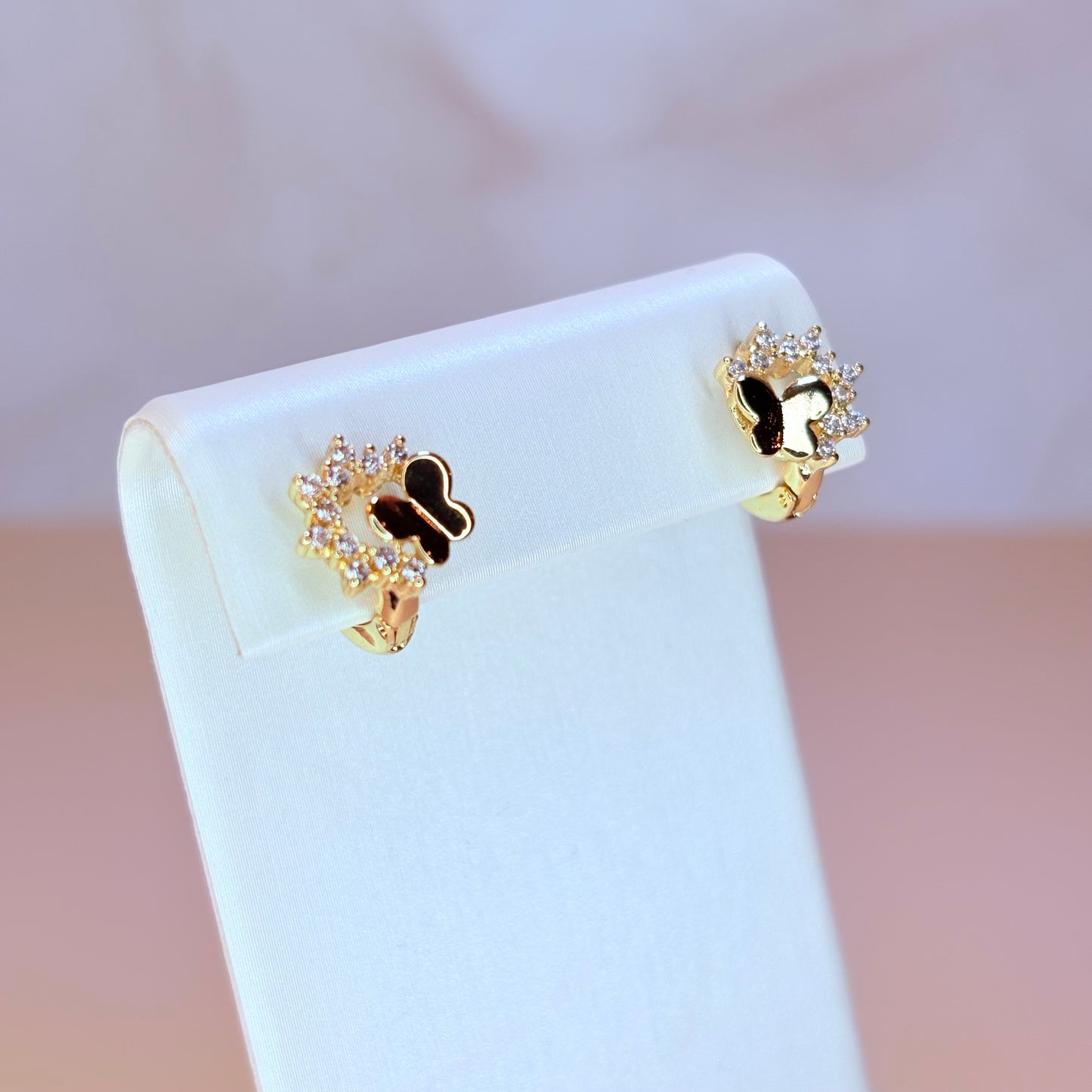 sweet mini butterfly hoop earrings
