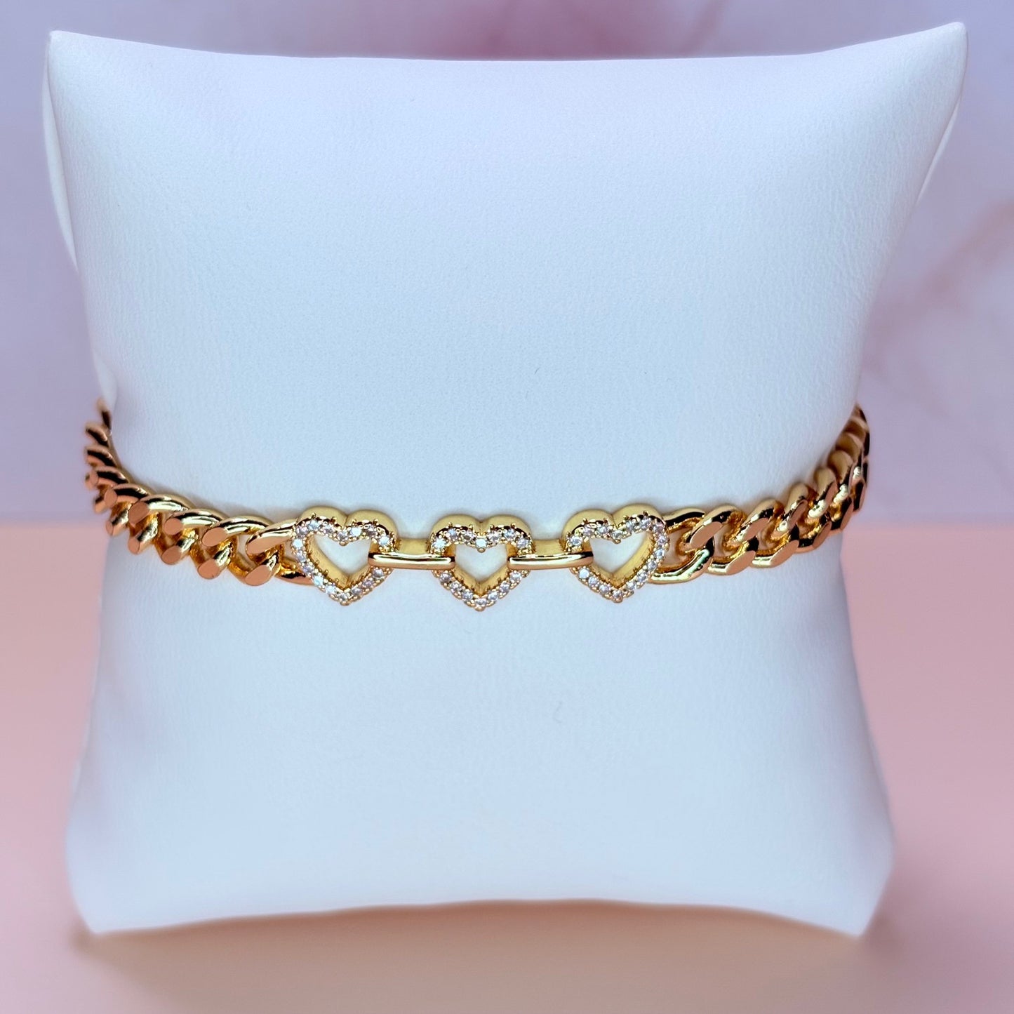 tai heart cuban link bracelet
