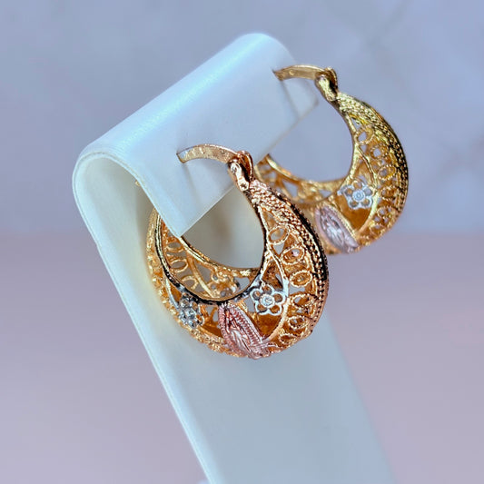 virgencita canasta hoop earrings