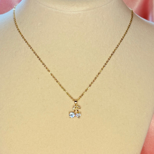 diamond cherry necklace