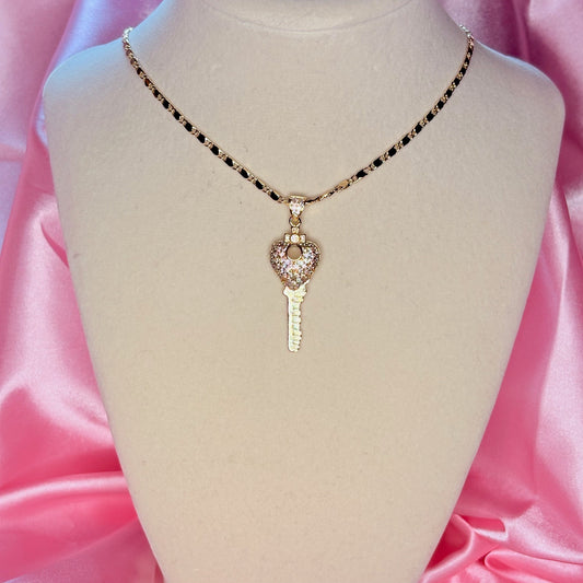 golden key necklace