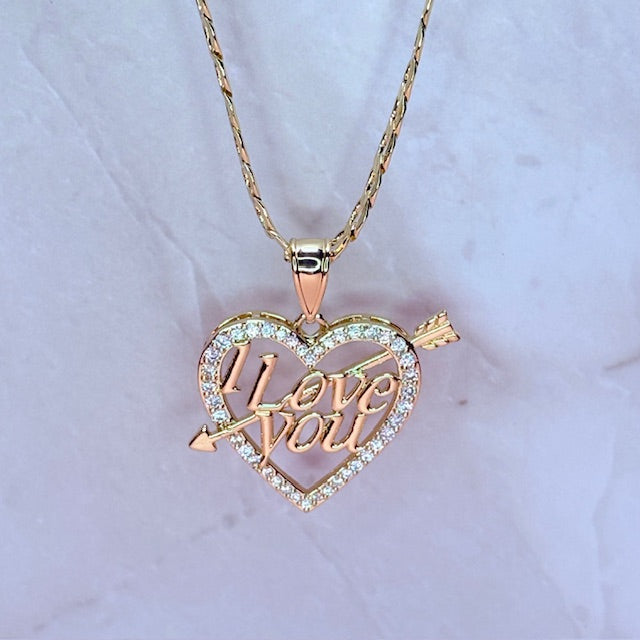 "i love you" heart necklace