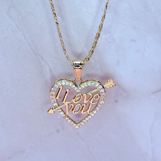 "i love you" heart necklace