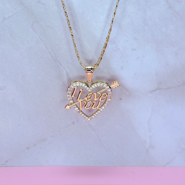 "i love you" heart necklace