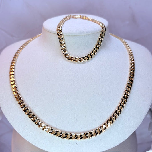 essential cuban chain & bracelet set