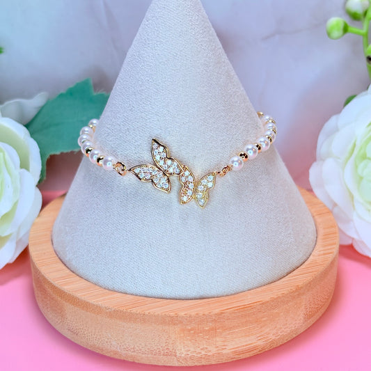 adjustable sparkly butterfly bracelet