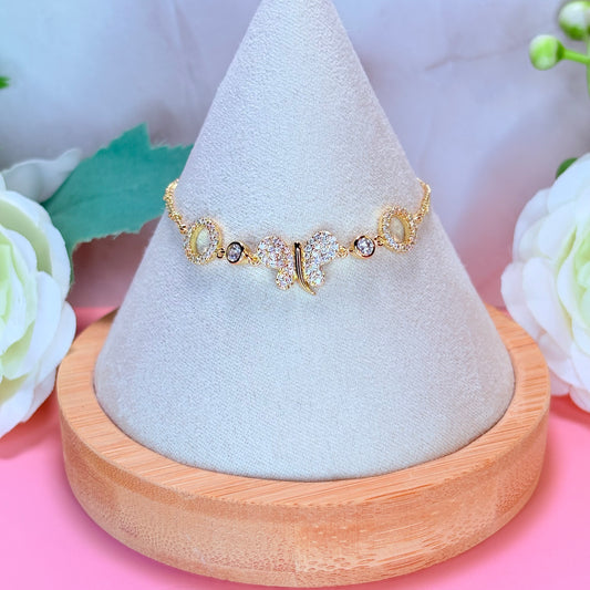 adjustable butterfly circle bracelet