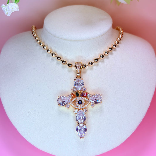 noa chunky cross necklace