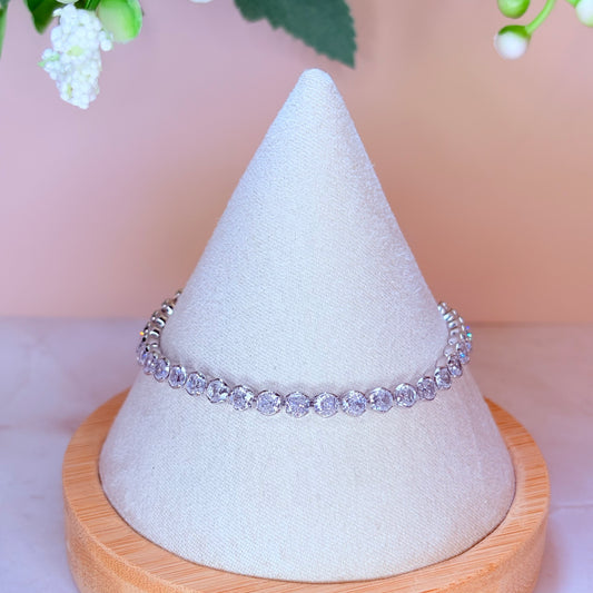 silver tennis bracelet