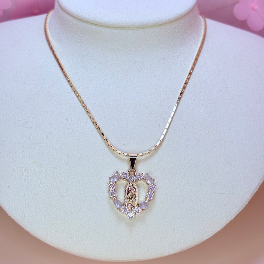 heart virgencita necklace