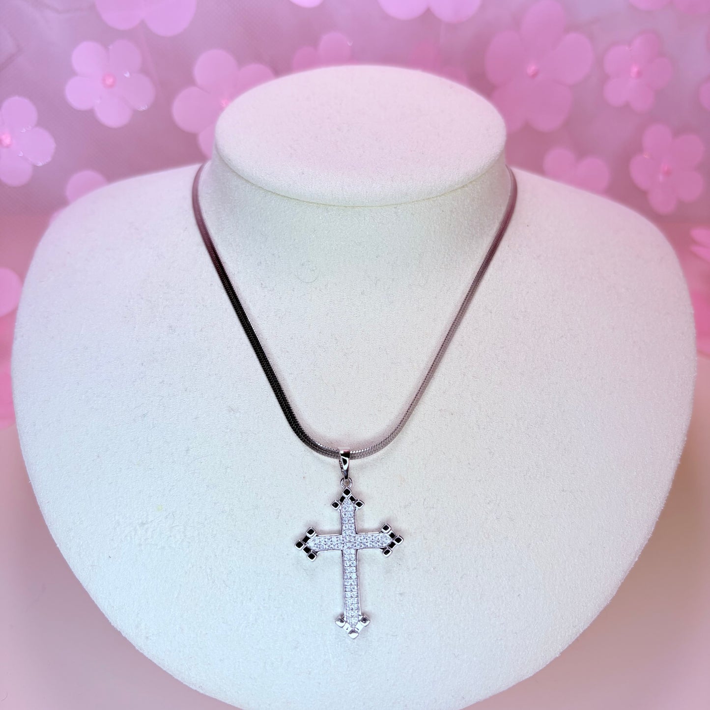 silver cross necklace