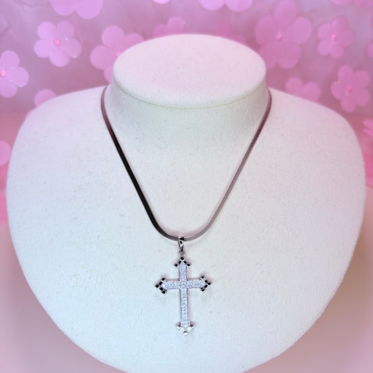 silver cross necklace