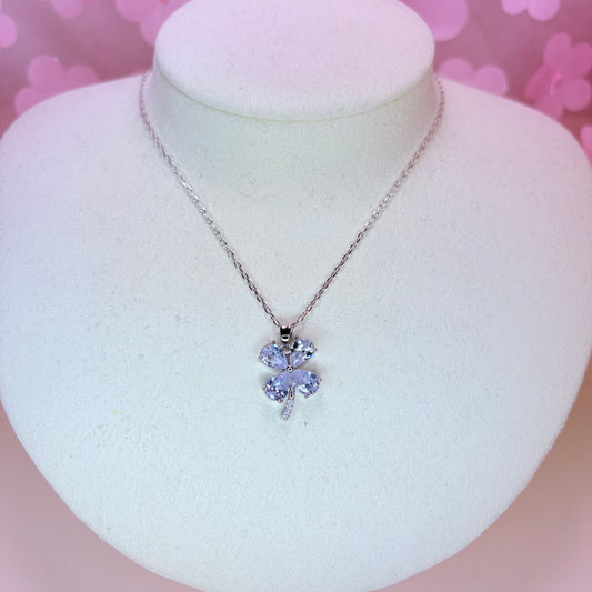 silver alohi clover necklace