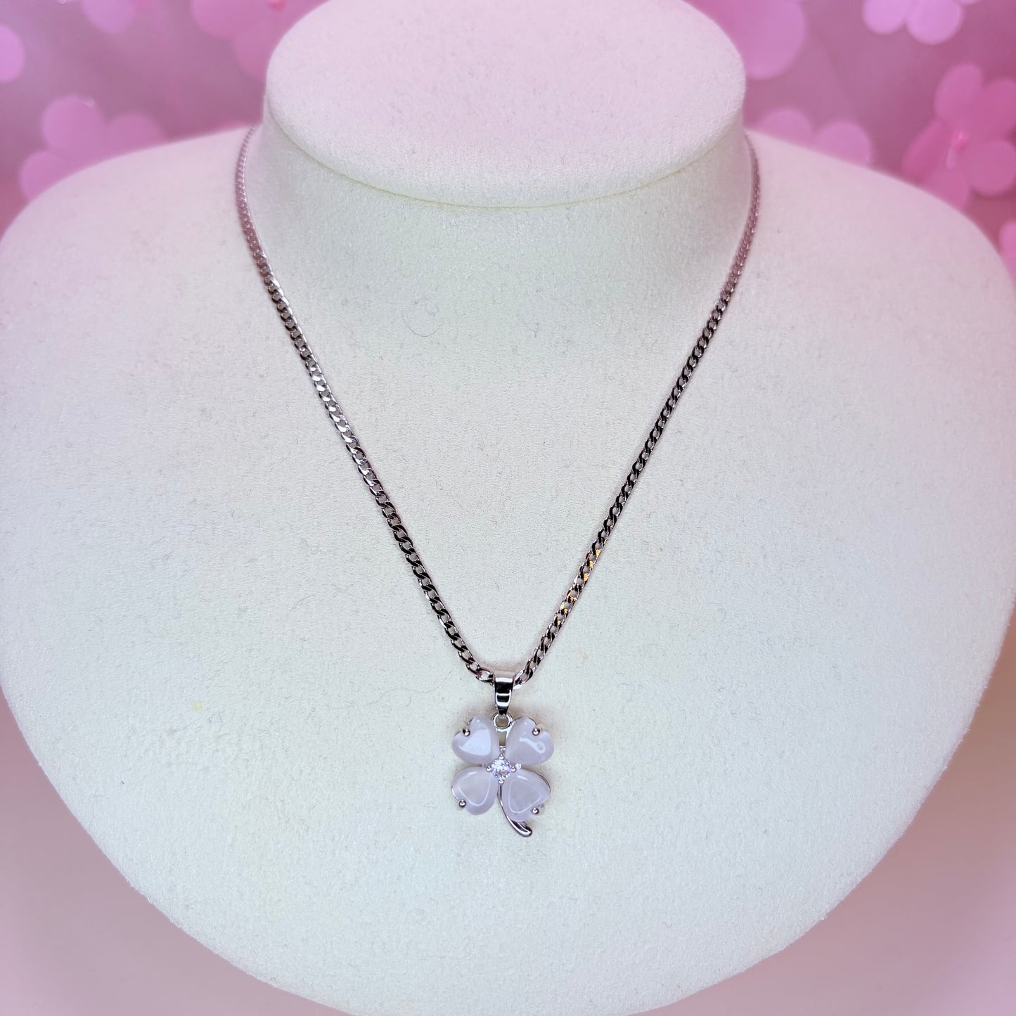 silver frosted alohi necklace