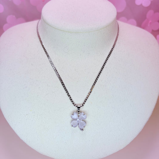 silver frosted alohi necklace