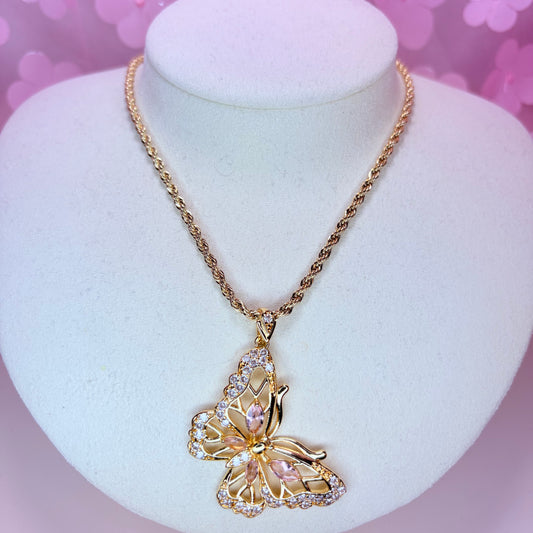 alora chunky butterfly necklace