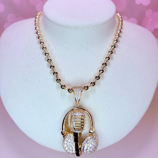 melody chunky mic drop necklace
