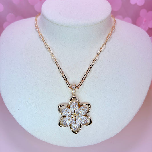 chunky hibiscus necklace