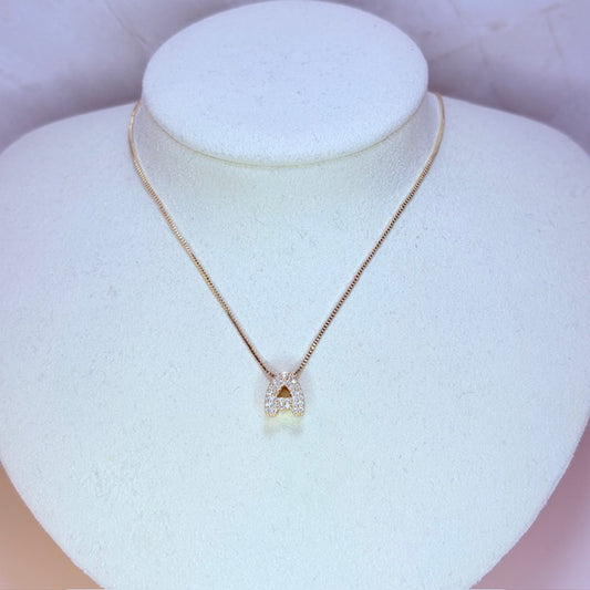 mini bling initial necklace