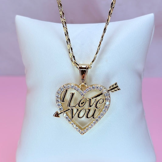 "i love you" heart necklace