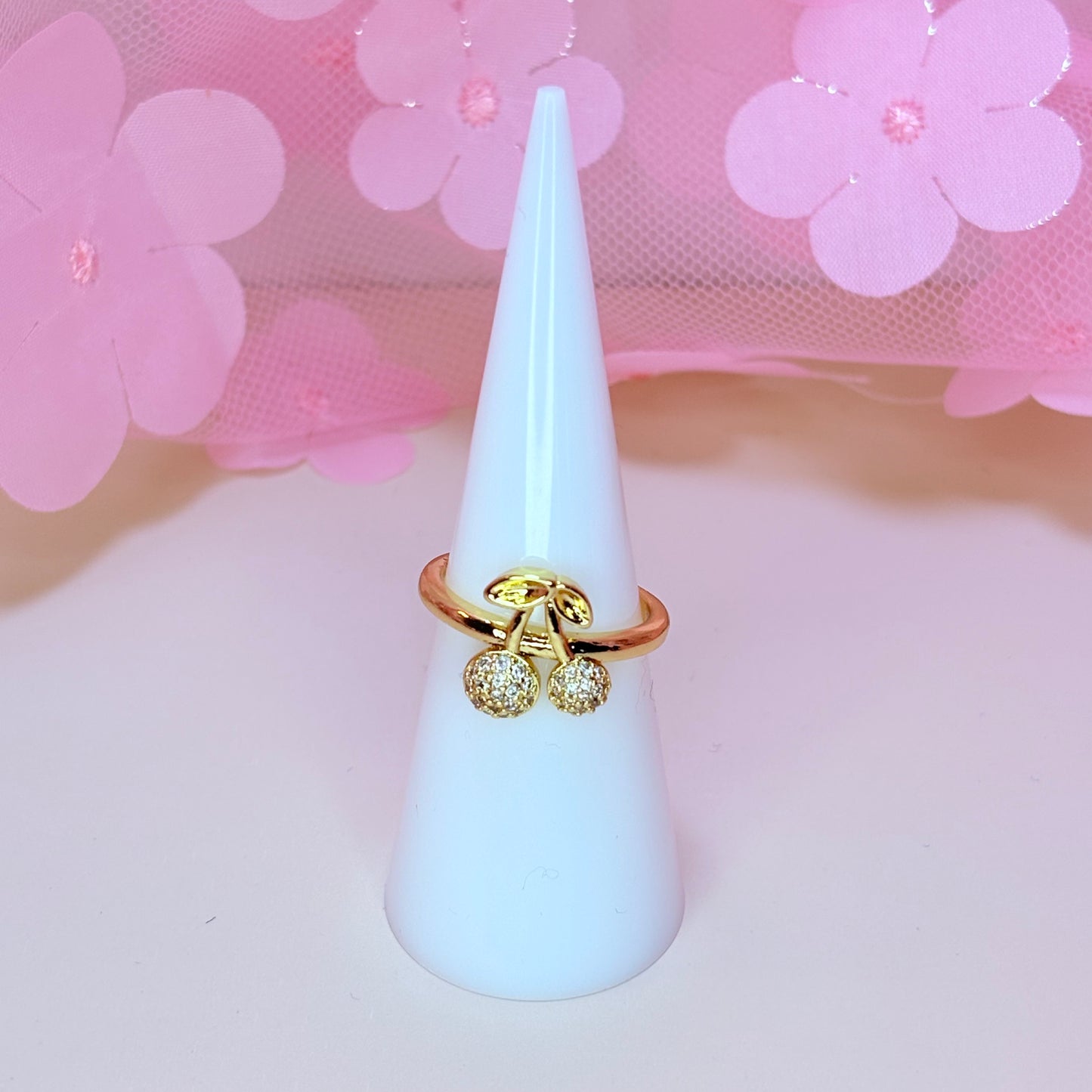 adjustable champagne cherry ring