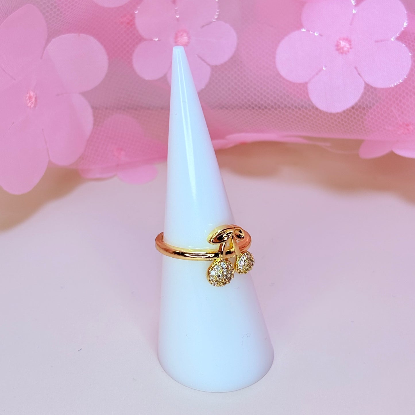 adjustable champagne cherry ring