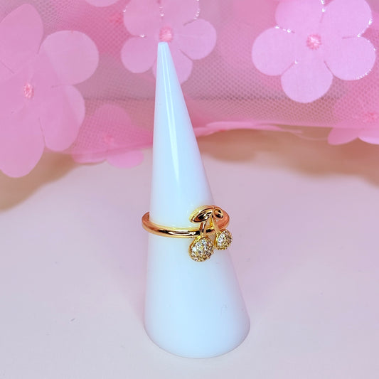 adjustable champagne cherry ring