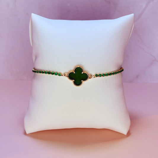 adjustable charm clover bracelet