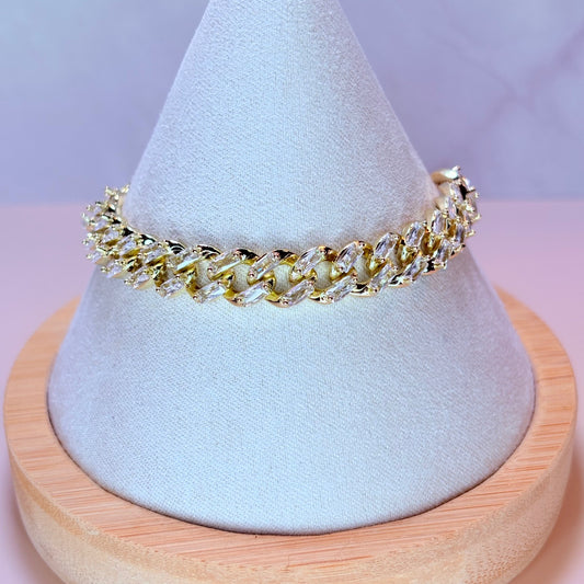 adjustable cubanita diamantada bracelet