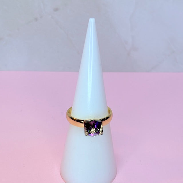 adjustable dainty crystal ring