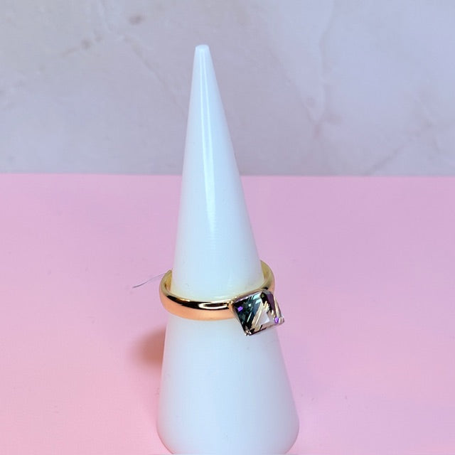 adjustable dainty crystal ring