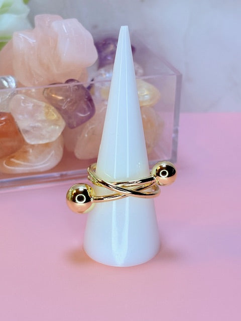 adjustable golden orbit ring