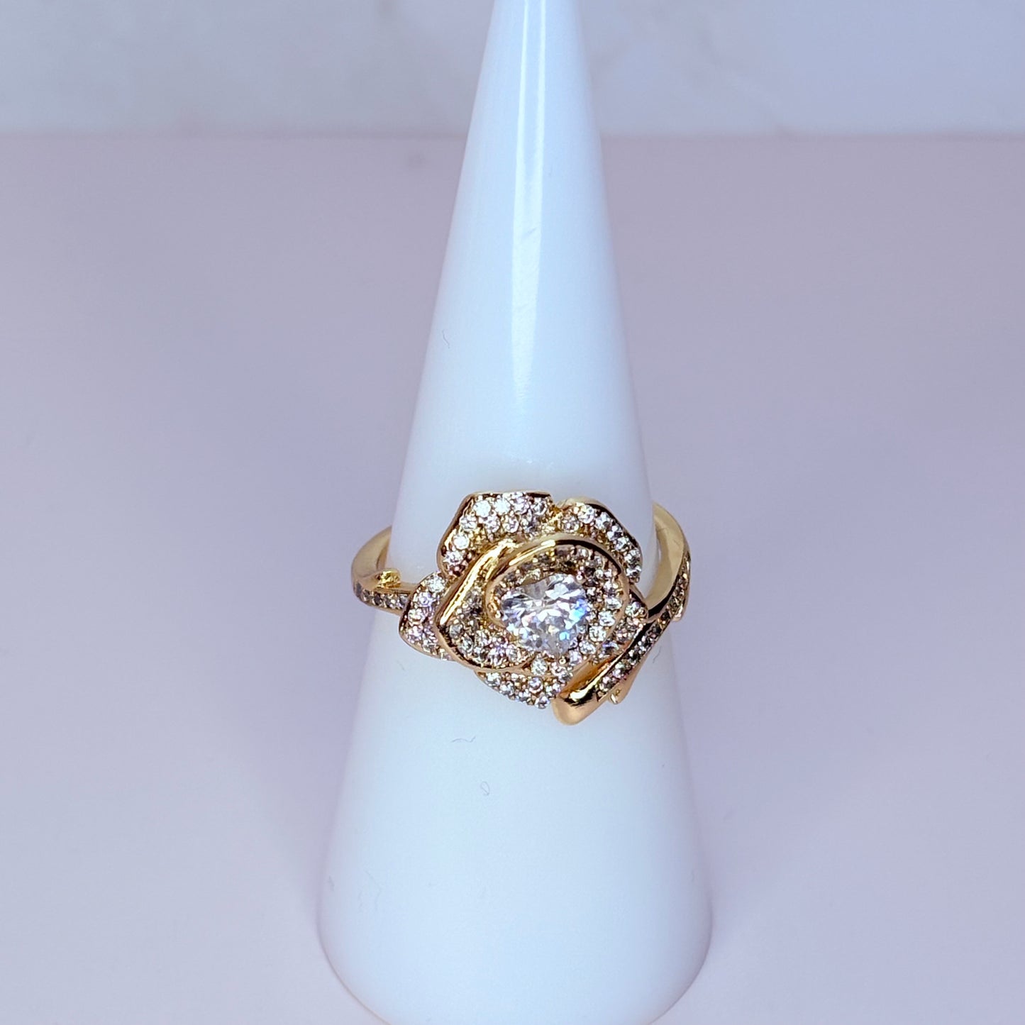 adjustable chunky gold rose ring