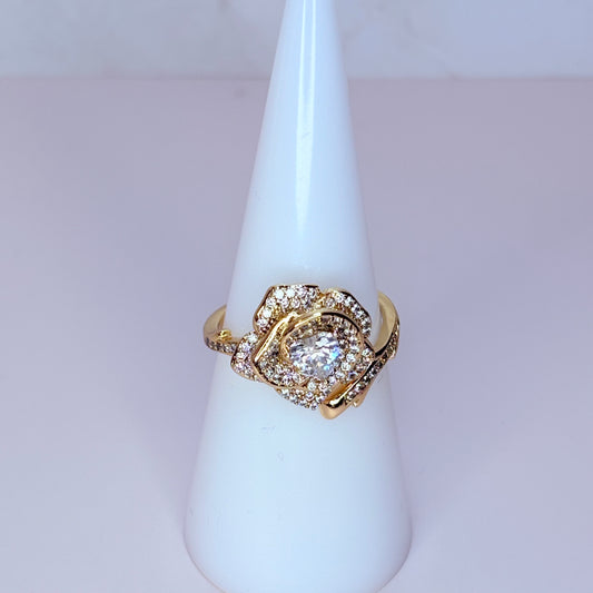 adjustable chunky gold rose ring