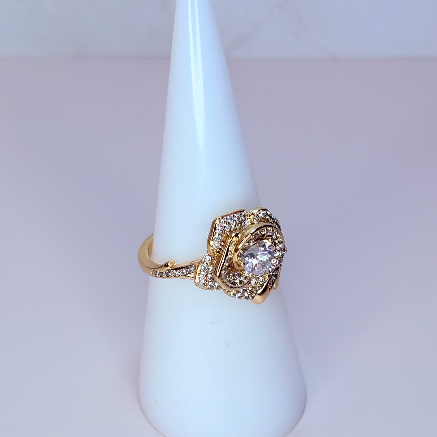 adjustable chunky gold rose ring