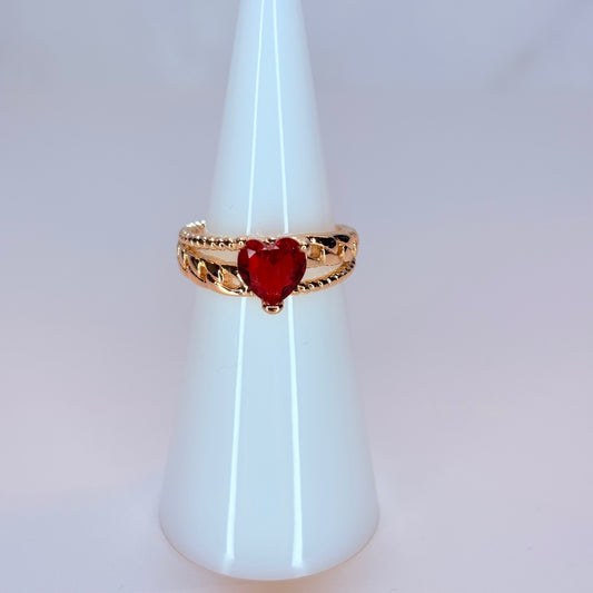 adjustable heart ring