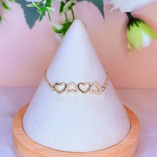 adjustable hearts bracelet