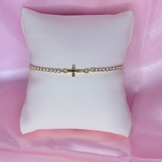 dainty cross bracelet