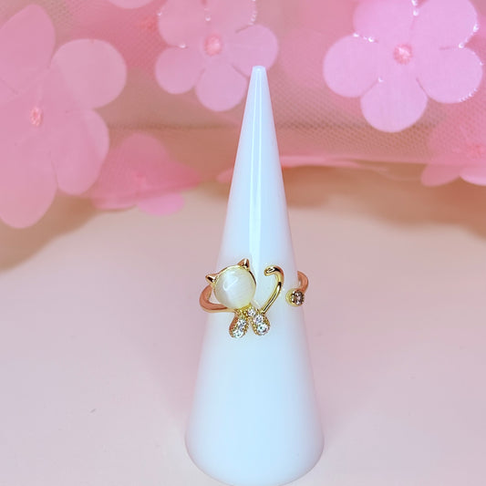 adjustable pearl purr ring