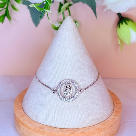 adjustable silver virgencita bracelet