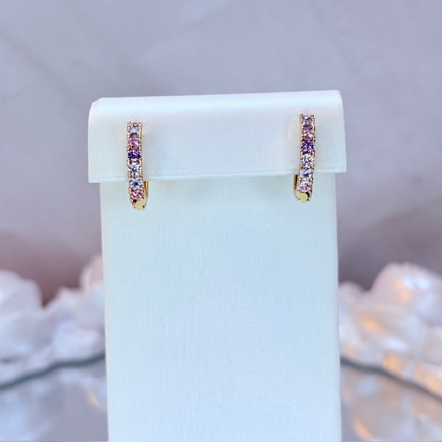 aura glow huggie earrings