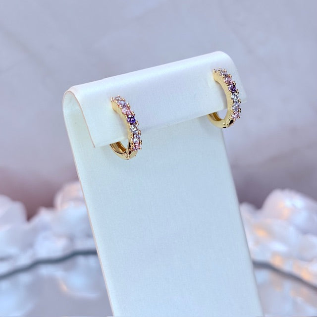 aura glow huggie earrings