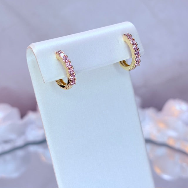 aura glow huggie earrings