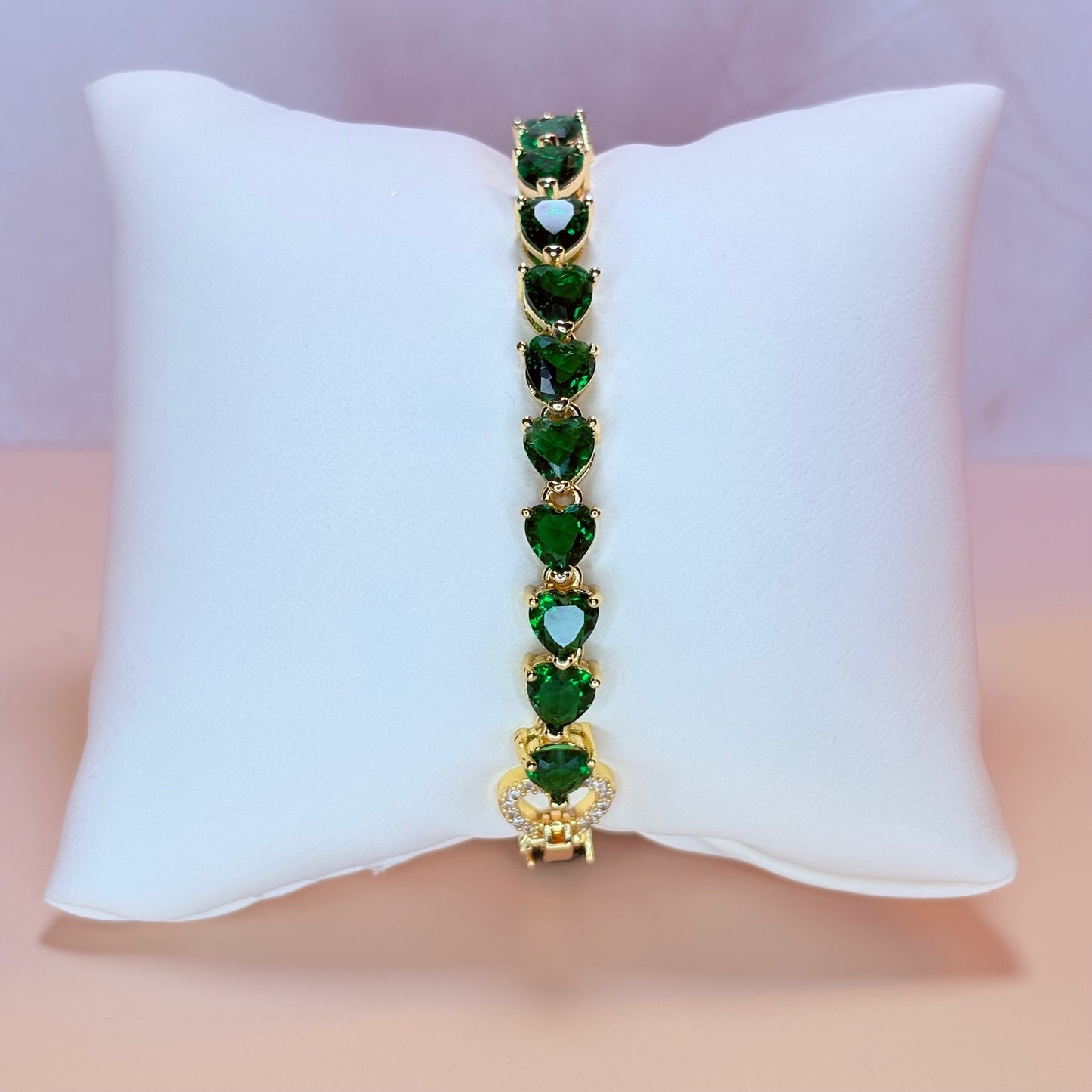 ava heart tennis style bracelet