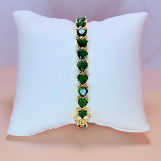 ava heart tennis style bracelet