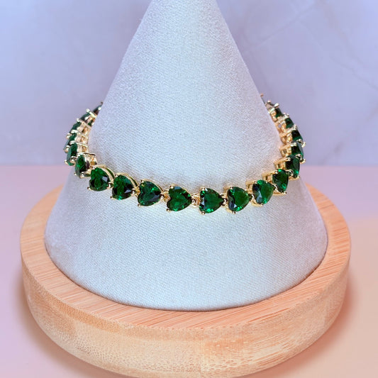 ava heart tennis style bracelet