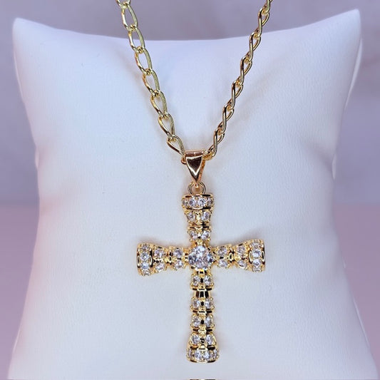 baby chunky cross necklace