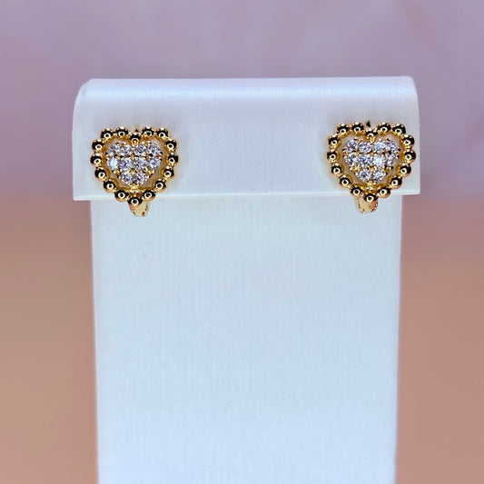 balin heart huggie earrings