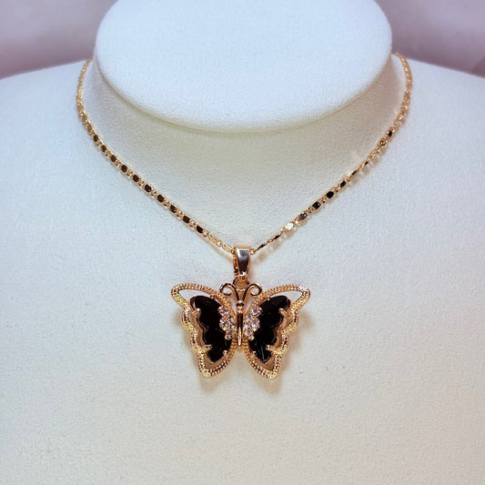 black butterfly necklace